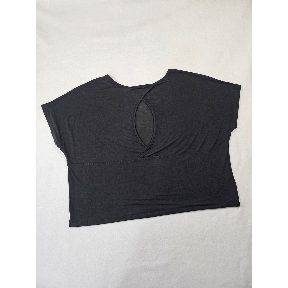 The North Face Womens Black Short Sleeve Keyhole Back Active Hiking Crop Top Med - Picture 7 of 9